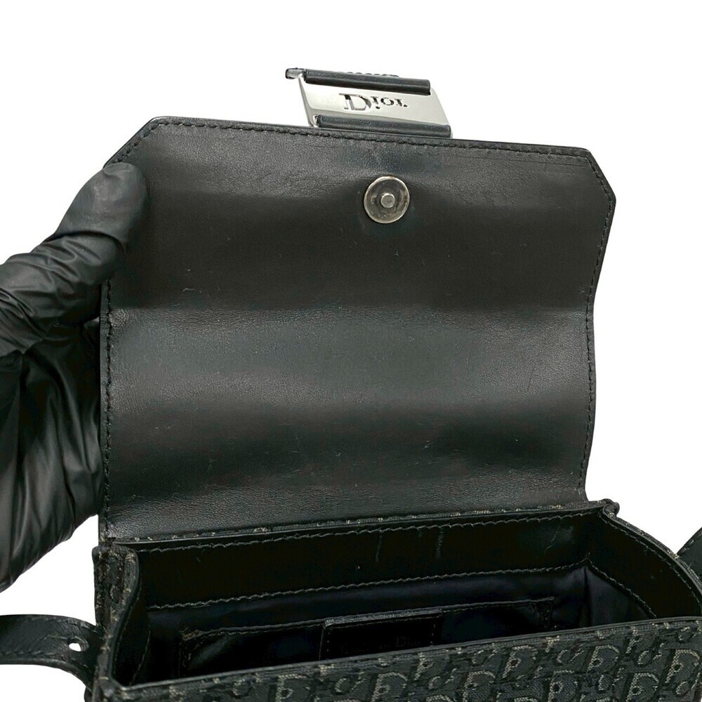 CHRISTIAN DIOR Black Leather Trotter Shoulder Bag - Picture 8 of 9